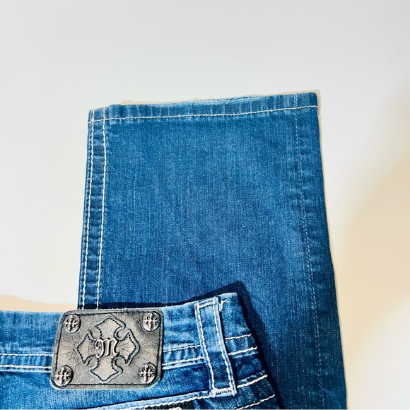 Miss Me jeans Signature Cropped Straight jeans embellished pockets women Size 32 - Picture 9 of 12